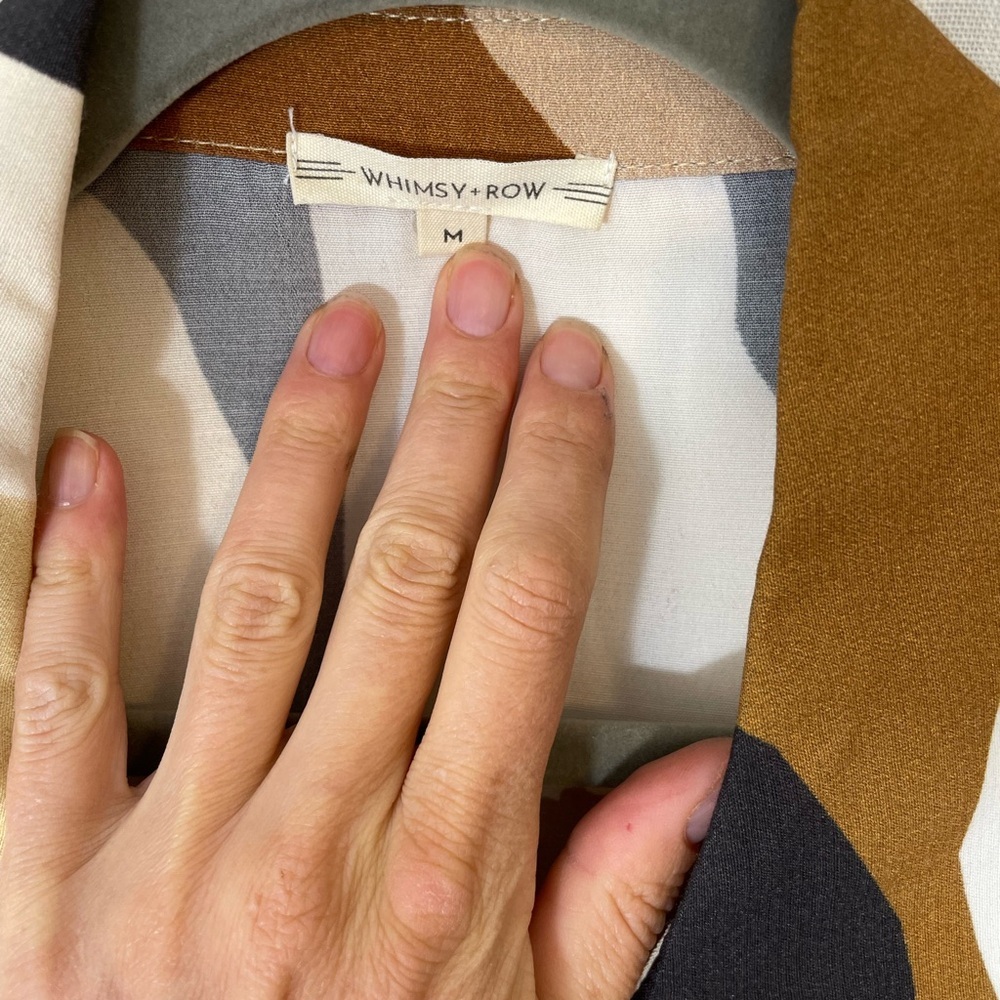 Whimsy Row Long Sleeve Button-Down Collared Maxi … - image 3